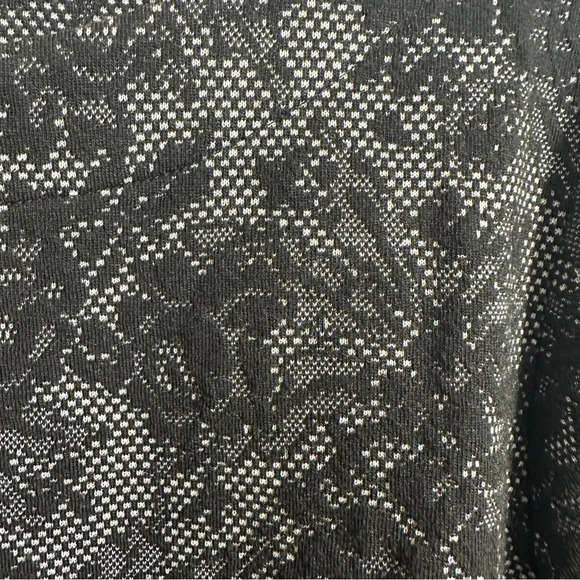 Chico's Sz 2 (large) black lace-look tunic, 3/4 sleeves - Picture 4 of 8